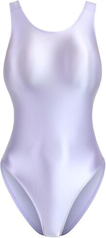 Tight and Smooth, Shiny, high-Cut, Shapewear, Gymnastics Suit, one-piece, Swimming Suit, Tank top with Crotch Coverage in Saudi Arabia
