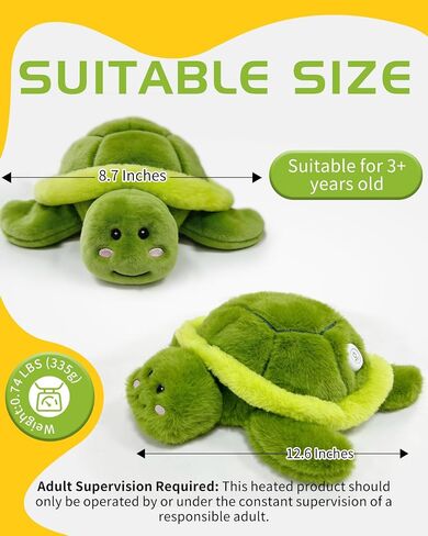Cordless Heating Pad for Period Cramps Turtle Plush Toy Heated Stuffed Animal for Muscle Pain Portable with 10000mAh Power Bank 5 Temperature Settings with Auto Shut-Off Cute Gifts for Women Girls in Kuwait