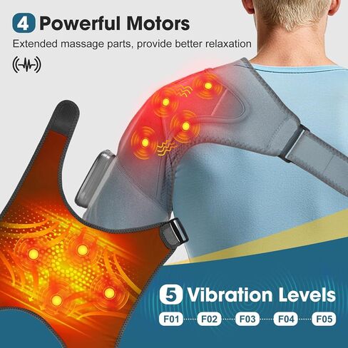 Upgraded Shoulder Heating Pad, Heated Shoulder Brace with 5 Heat Levels and 5 Vibration Modes for Men and Women Rotator Cuff, Arthritis and Frozen Shoulder Pain Relief in Saudi Arabia