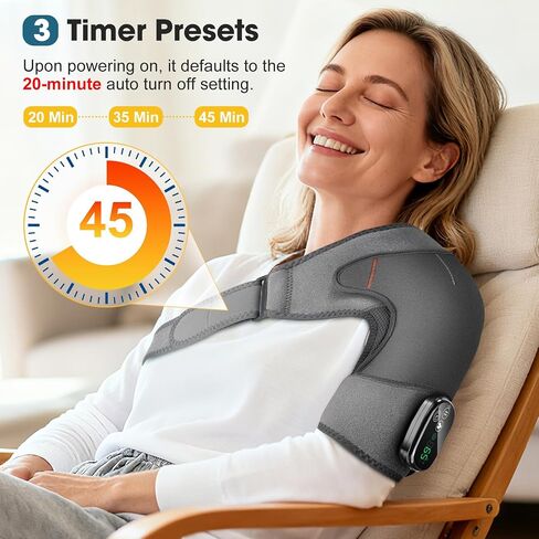 Upgraded Shoulder Heating Pad, Heated Shoulder Brace with 5 Heat Levels and 5 Vibration Modes for Men and Women Rotator Cuff, Arthritis and Frozen Shoulder Pain Relief in Saudi Arabia