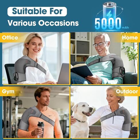 Upgraded Shoulder Heating Pad, Heated Shoulder Brace with 5 Heat Levels and 5 Vibration Modes for Men and Women Rotator Cuff, Arthritis and Frozen Shoulder Pain Relief in Saudi Arabia