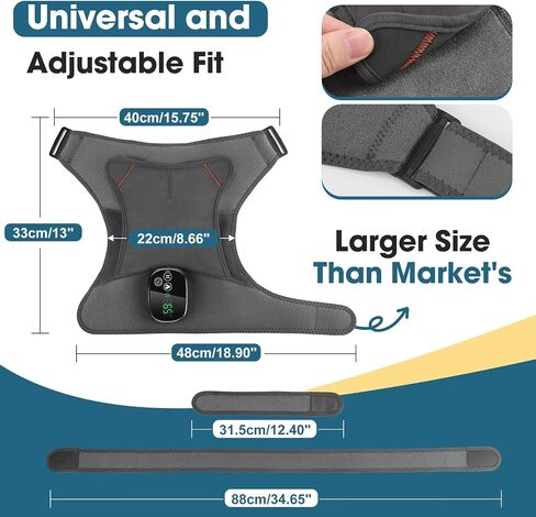 Upgraded Shoulder Heating Pad, Heated Shoulder Brace with 5 Heat Levels and 5 Vibration Modes for Men and Women Rotator Cuff, Arthritis and Frozen Shoulder Pain Relief in Saudi Arabia