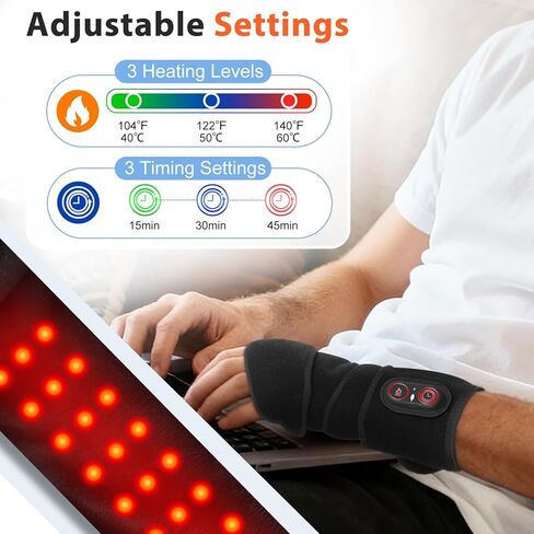 Cordless Heating Pad for Arm Elbow Wrist Leg Pain Relief, Red Light Knee Ankle Heating Pads, Heated Elbow Brace Wrap Heating Pad for Arm, Wrist, Ankle, Leg with 3 Heating Levels in Saudi Arabia