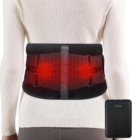 Cordless Heat Pads with Massage for Back Pain Relief, Portable Heated Belt for Lower Back with 3 Heat Levels & 3 Vibration Modes, 5000mAh Rechargeable Heated Back Support with Adjustable Strap in Saudi Arabia
