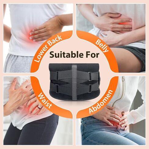 Cordless Heat Pads with Massage for Back Pain Relief, Portable Heated Belt for Lower Back with 3 Heat Levels & 3 Vibration Modes, 5000mAh Rechargeable Heated Back Support with Adjustable Strap in Saudi Arabia