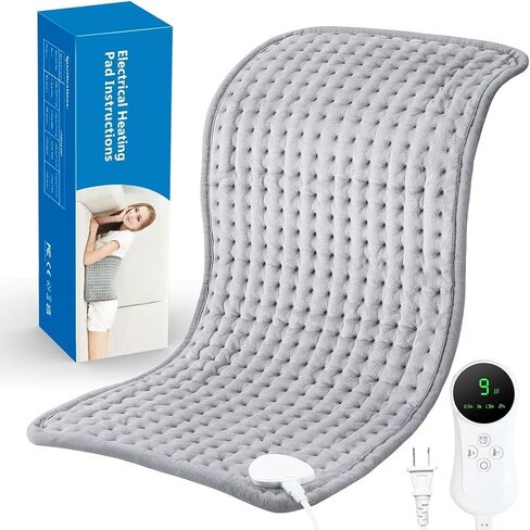 Heating Pad 24 x 12 inches Electric Heating Pad for Back, Shoulder, Neck, Knee, Arms Heat Pad 4 Timer Auto Shut Off & 9 Temperature in Saudi Arabia