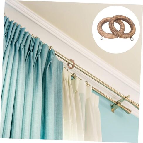 BESTOYARD 2pcs Curtain Wooden Ring Decorative Wall Hook Tie Backs for Curtains Easy Install in Kuwait