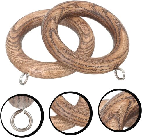 BESTOYARD 2pcs Curtain Wooden Ring Decorative Wall Hook Tie Backs for Curtains Easy Install in Kuwait