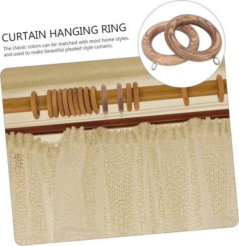 BESTOYARD 2pcs Curtain Wooden Ring Decorative Wall Hook Tie Backs for Curtains Easy Install in Kuwait