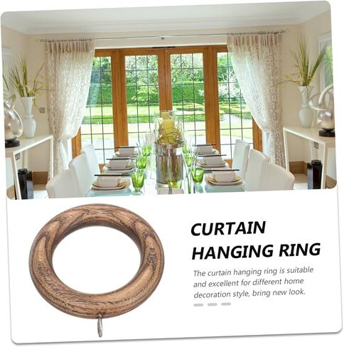 BESTOYARD 2pcs Curtain Wooden Ring Decorative Wall Hook Tie Backs for Curtains Easy Install in Kuwait