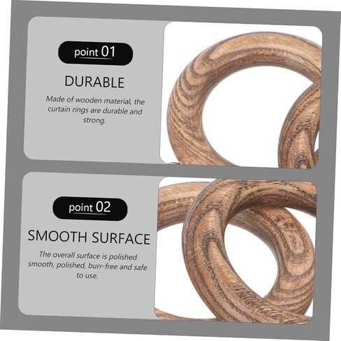 BESTOYARD 2pcs Curtain Wooden Ring Decorative Wall Hook Tie Backs for Curtains Easy Install in Kuwait