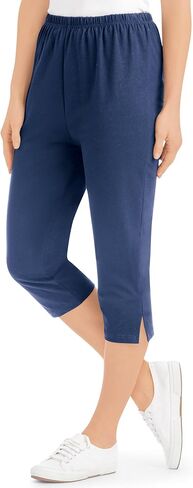 Collections Etc Comfortable Elasticized Waistband Capris Leggings in Kuwait