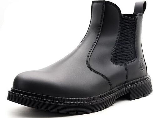 ZERVRTON Steel Toe Work Boots for Men,Slip-on Work Boots,Men's Industrial & Construction Shoes,Waterpoof Safety boots,Non-slip,Comfortable,Lightweight in Kuwait