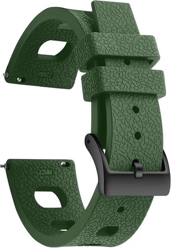 FKM Rubber Watch Strap 20mm, Quick Release Watch Band 22mm for Men Women, Waterproof Soft Premium Fluororubber Breathable Vented Leather Texture Replacement Wristband in Saudi Arabia
