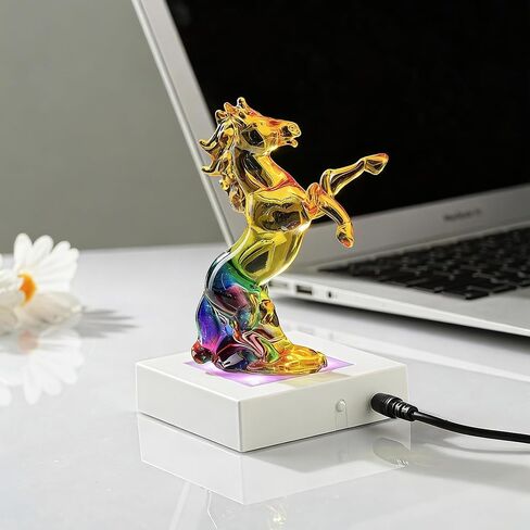 ZEERSHEE 3.1" LED Display Pedestal with Multi-Color Lighted Base – Professional Crystal Display Stand for Glass Art, 3D Laser Crystals & Figurines – Versatile Pedestal for Desktop & Office Decor in Saudi Arabia