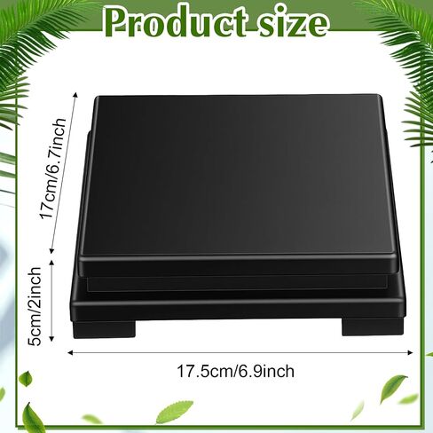 2 Pcs Square Wooden Display Stand, 6.9" x 6.7" x 2" Wood Display Base Square Vase Riser Teapot Aquarium Lamp Base Home Decoration in Saudi Arabia