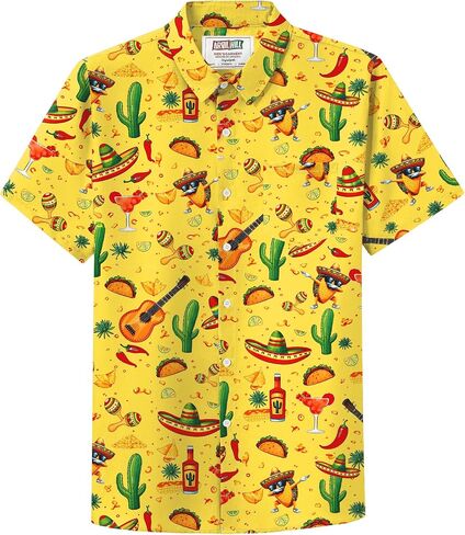 Arvilhill Men's Cinco de Mayo Shirts Mexican Fiesta Funny Taco Stripe Button Shirt (S-3XL) in Kuwait