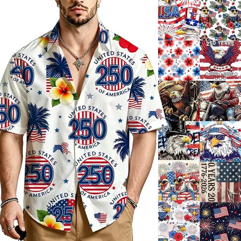 Men's Ameicn 250th Anniversary Button Down Shirts 250 UA Merchandise 4th of July Unisex Shirts for Women Men in Saudi Arabia