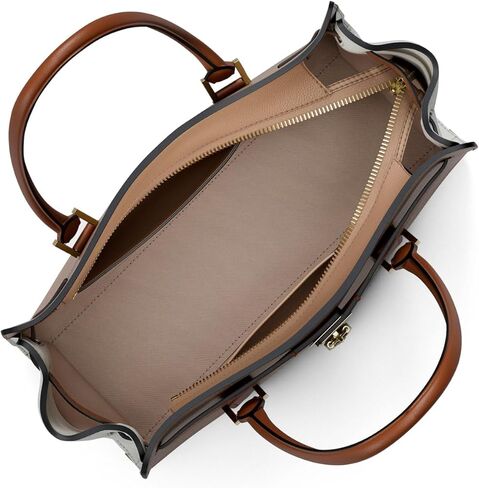 Michael Kors Women's Hamilton Moderne Small Shoulder Tote, Gold-Tone Hardware/Urbino Leather/Khaki Multi in Saudi Arabia