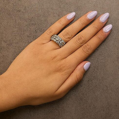 10K Yellow Gold Plated .925 Sterling Silver 3.0 Cttw Champagne Diamond Multi Lattice Band Ring in Kuwait