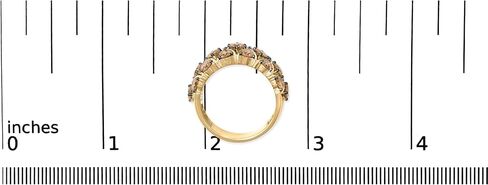10K Yellow Gold Plated .925 Sterling Silver 3.0 Cttw Champagne Diamond Multi Lattice Band Ring in Kuwait