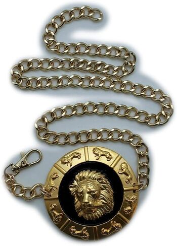 Women’s Gold Metal Chain Belt with Big Lion Medallion Buckle – Adjustable Hip High Waist Fashion Statement Belt for Night Out, Clubbing, Streetwear, Special Events (M L XL) in Kuwait