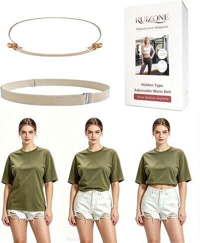 Adjustable Crop Tuck Belt(23.6" to 75") Elastic Waist Band to Change The Style & Secure Sweaters & Tops, and Shirts in Kuwait