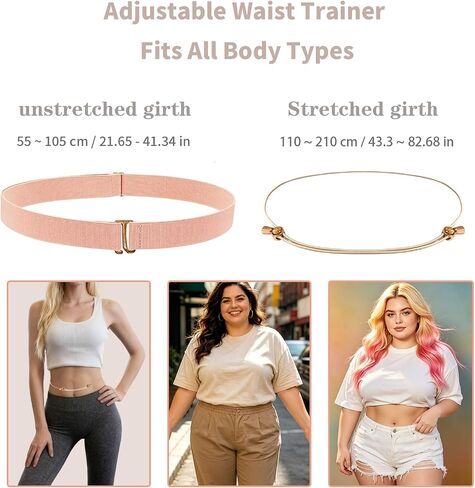 Adjustable Crop Tuck Belt(23.6" to 75") Elastic Waist Band to Change The Style & Secure Sweaters & Tops, and Shirts in Kuwait