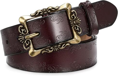 Womens Leather Belt Fashion Soft Waist Belt with Pin Buckle for Jeans Dress Leisure Pants in Saudi Arabia