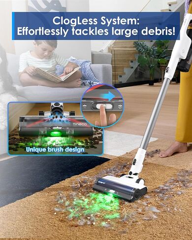 Tineco Pure ONE Station 5 Cordless Smart Vacuum with 2.5L Auto Dust Base, Full-Path Self-Cleaning, 175W Suction, ZeroTangle Tech, iLoop Smart Sensor, Suitbale for Hard Floor & Carpet in Kuwait