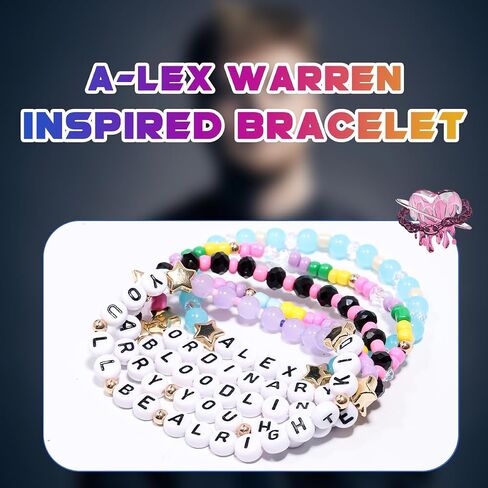 AICase for Alex Warren Merch Gifts Inspired Bracelets 5 Pcs Stackable Stretch Beaded Friendship Bracelets Concert Outfit Album lightstick Vinyl Poster Sticker Merchandise Gifts for Fans Birthday in Kuwait
