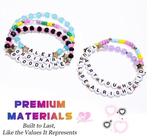 AICase for Alex Warren Merch Gifts Inspired Bracelets 5 Pcs Stackable Stretch Beaded Friendship Bracelets Concert Outfit Album lightstick Vinyl Poster Sticker Merchandise Gifts for Fans Birthday in Kuwait