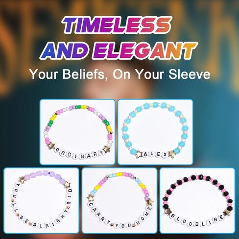 AICase for Alex Warren Merch Gifts Inspired Bracelets 5 Pcs Stackable Stretch Beaded Friendship Bracelets Concert Outfit Album lightstick Vinyl Poster Sticker Merchandise Gifts for Fans Birthday in Kuwait