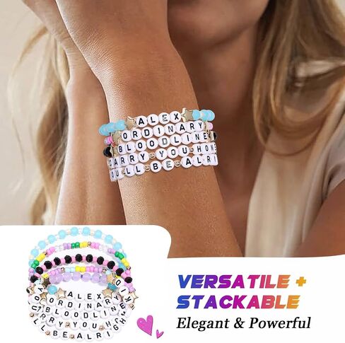 AICase for Alex Warren Merch Gifts Inspired Bracelets 5 Pcs Stackable Stretch Beaded Friendship Bracelets Concert Outfit Album lightstick Vinyl Poster Sticker Merchandise Gifts for Fans Birthday in Kuwait
