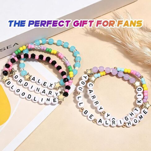 AICase for Alex Warren Merch Gifts Inspired Bracelets 5 Pcs Stackable Stretch Beaded Friendship Bracelets Concert Outfit Album lightstick Vinyl Poster Sticker Merchandise Gifts for Fans Birthday in Kuwait
