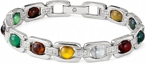 Certified Dhan Yog Bracelet for Men & Women | 8MM Natural Pyrite, Citrine, Tiger Eye & Aventurine Crystal Beads | Adjustable Energy Healing Bracelet for Wealth, Prosperity, Success & Positive Energy in Kuwait