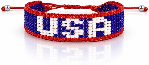 Flag Handmade Bracelets, Adjustable Beaded Bracelets for Men Women, Patriotic Bracelet for Soccer Fans, International Soccer Match Accessory, Home Country Pride Sports Jewelry in Saudi Arabia