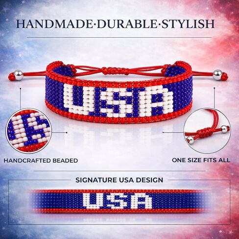 Flag Handmade Bracelets, Adjustable Beaded Bracelets for Men Women, Patriotic Bracelet for Soccer Fans, International Soccer Match Accessory, Home Country Pride Sports Jewelry in Saudi Arabia