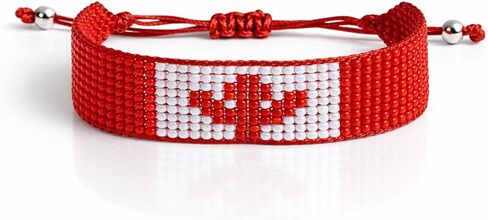 Flag Handmade Bracelets, Adjustable Beaded Bracelets for Men Women, Patriotic Bracelet for Soccer Fans, International Soccer Match Accessory, Home Country Pride Sports Jewelry in Saudi Arabia