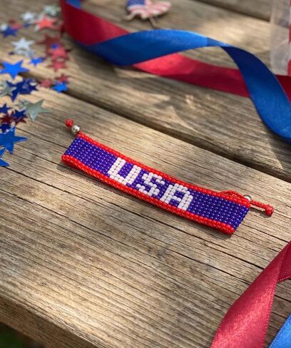 Flag Handmade Bracelets, Adjustable Beaded Bracelets for Men Women, Patriotic Bracelet for Soccer Fans, International Soccer Match Accessory, Home Country Pride Sports Jewelry in Saudi Arabia