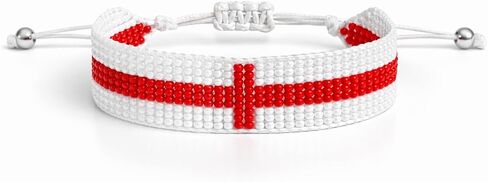 Flag Handmade Bracelets, Adjustable Beaded Bracelets for Men Women, Patriotic Bracelet for Soccer Fans, International Soccer Match Accessory, Home Country Pride Sports Jewelry in Saudi Arabia