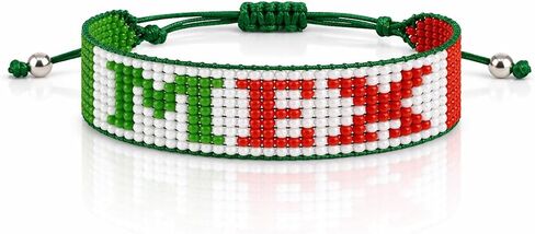 Flag Handmade Bracelets, Adjustable Beaded Bracelets for Men Women, Patriotic Bracelet for Soccer Fans, International Soccer Match Accessory, Home Country Pride Sports Jewelry in Saudi Arabia