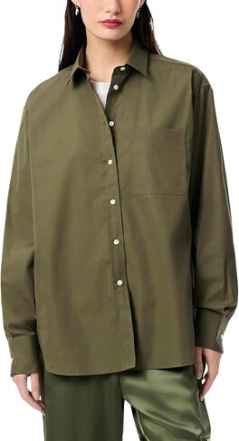 Lacoste Women's Oversized Cotton Poplin Shirt in Kuwait