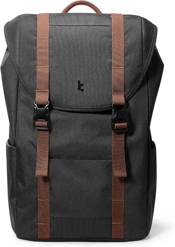 tomtoc Flap Laptop Backpack, Lightweight, Water-Resistant Casual Daypack, Durable Work-pack, Vintage Classic Rucksack for 13-16 Inch Laptop, perfect for Campus, Street, 22L in Kuwait