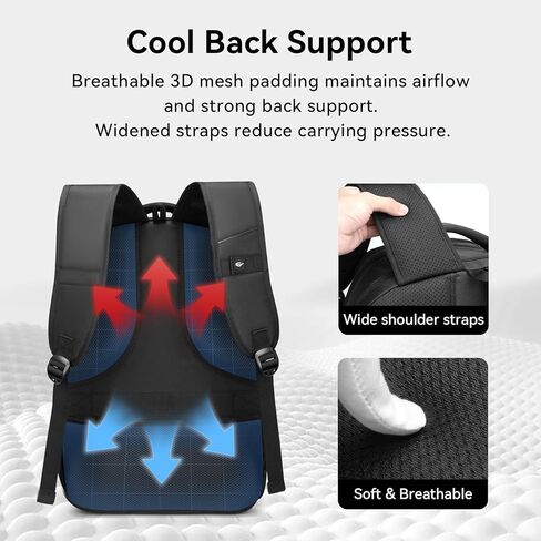 CROSSGEAR 30L Laptop Travel Backpack for Men, 17.3 Inch Laptop Backpack with Anti-theft Lock, Water Resistant Backpack with USB Charging Port, Large Laptop Bag Backpack for Work School Travel, Black in Saudi Arabia
