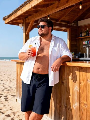 Big and Tall Men's Trunks with Compression Liner Quick Dry Bathing Suit Summer Beach Shorts, Navy-Black 7XL in Saudi Arabia