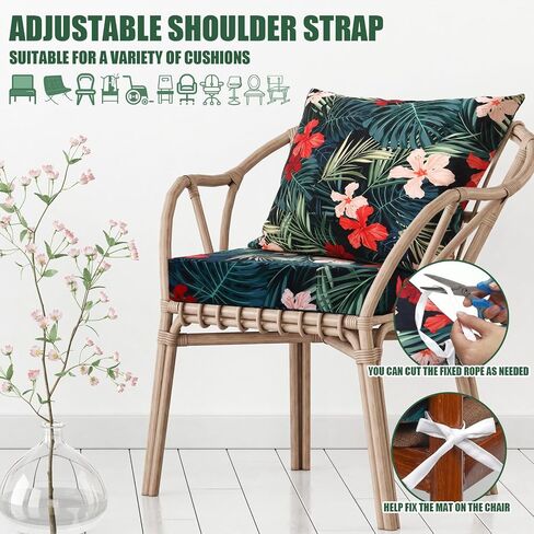 SmoothNovelty 2 Pcs Hawaiian Outdoor Cushion Covers Waterproof Precision Patio Seat Pillow Back Slipcovers Fit for Garden, Backyard, Poolside Furniture in Kuwait