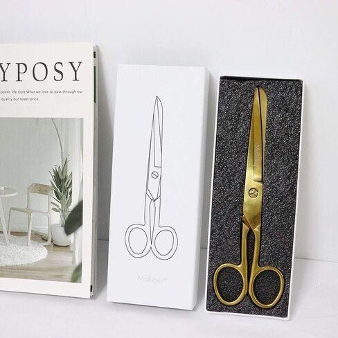 MultiBey Scissors Straight Recycled Stainless Steel 7" Copper Gold Multipurpose Fabric Leather Arts and Crafts Paper Shears Heavy Duty in Kuwait