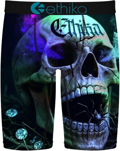 Ethika Men's Staple Boxer Brief, 4-Way Stretch with Signature Waistband, No Ride-Up Comfort - Death's Treasure in Saudi Arabia