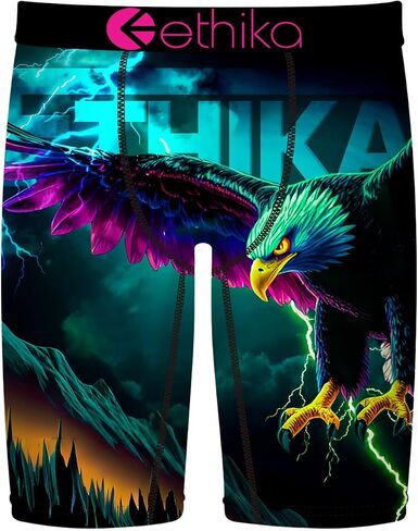 Ethika Men's Staple Boxer Brief, 4-Way Stretch with Signature Waistband, No Ride-Up Comfort - Cry of The Bolt in Kuwait